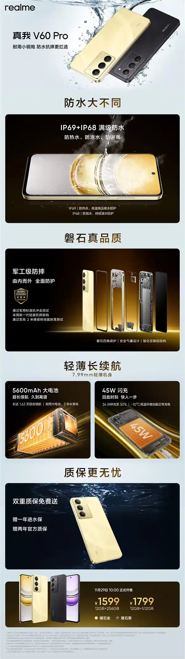 真我V60 Pro发布：IP69级防水手机，性价比之选！