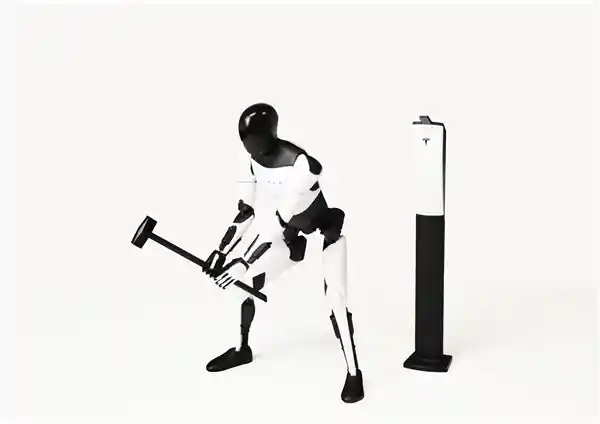 瞧！新品上市！特斯拉Bot 1:18比例人形机器人摆件，20个活动关节，限时特惠199元！