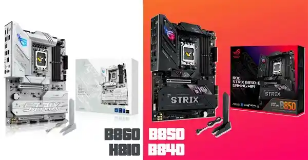 「全球首发！AMD B850/B840与Intel B860/H810主板齐聚，性能对决谁能称霸？」