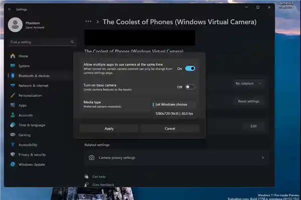 Win11设置惊现新功能：自定义摄像头画质和帧率等