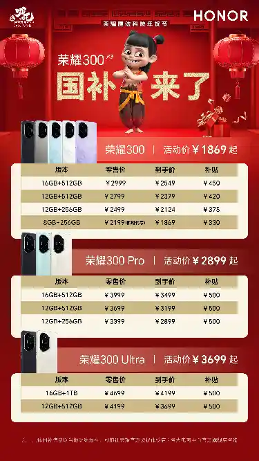 新春加码！荣耀携手哪吒国补，品牌福利送您惊喜！