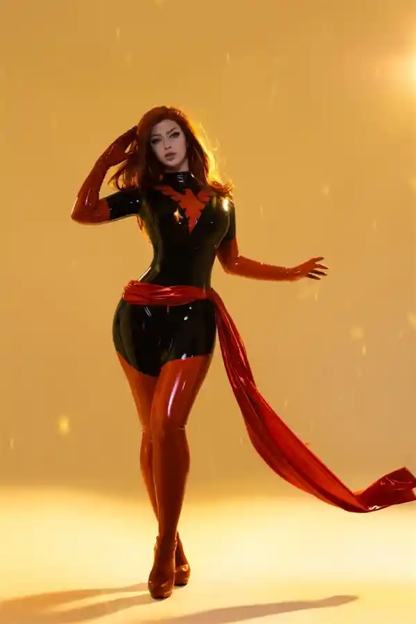 超级英雄现实版！凤凰女Cosplay惊艳亮相，完美展现出色身材