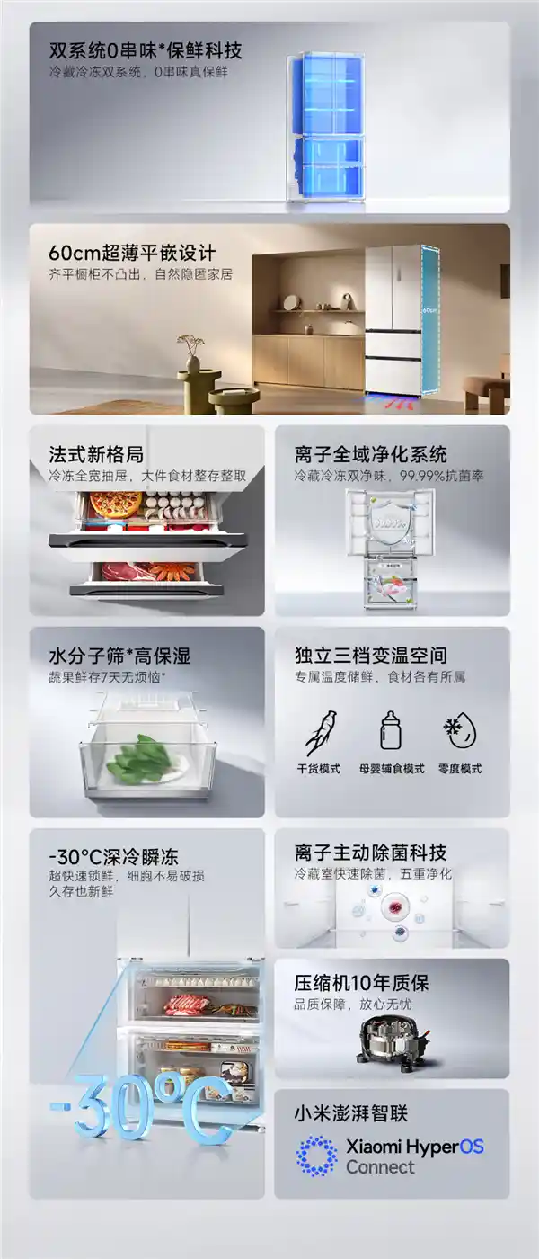 小米发布全新米家冰箱Pro：平嵌式设计+双系统，国补价仅3599元
