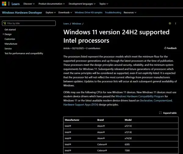 Windows 11最新更新放弃老旧硬件！Intel 8/9/10代酷睿不再受宠