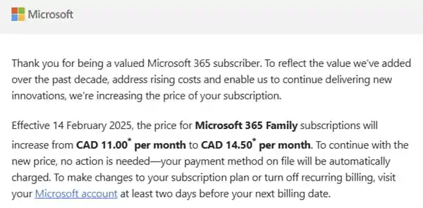 微软宣布Microsoft 365价格上涨，否认与Copilot有关